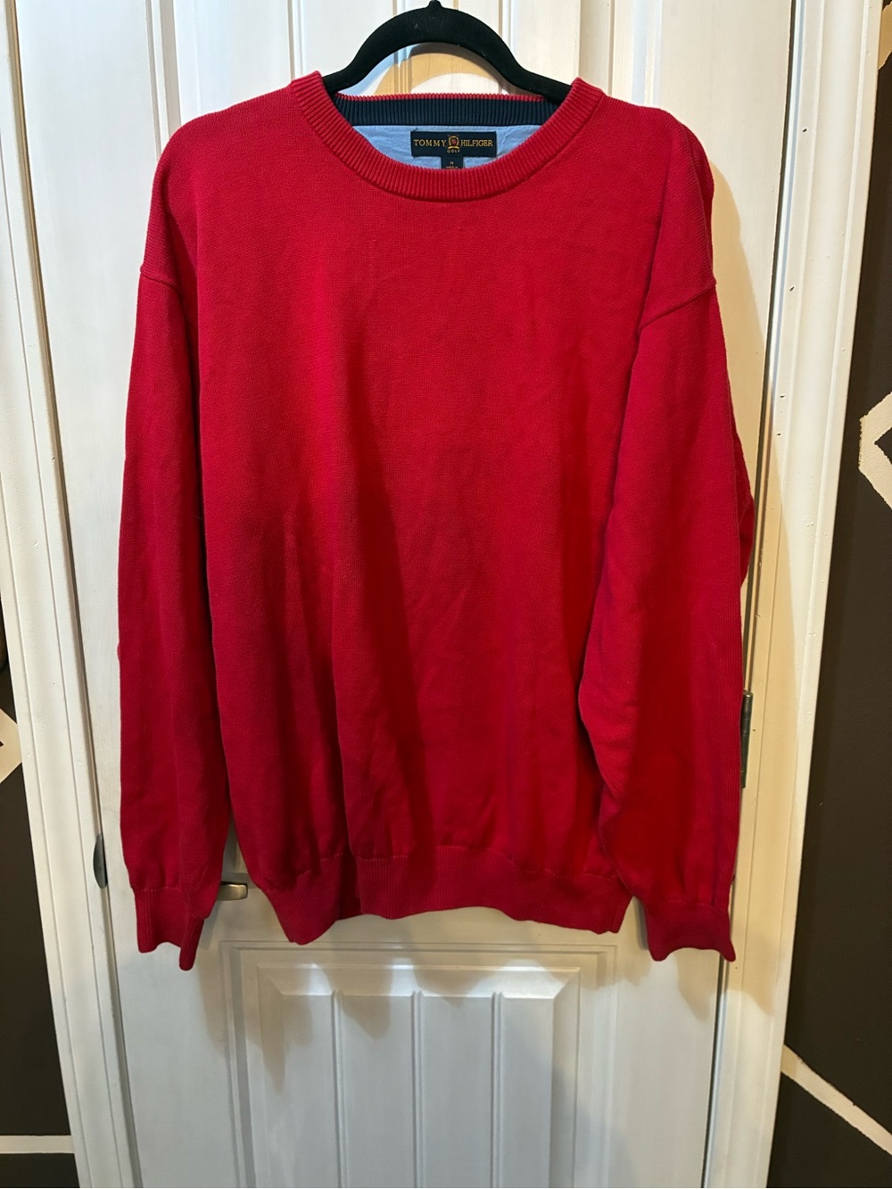 Tommy Hilfiger Men’s Bright Red Crewneck Sweater